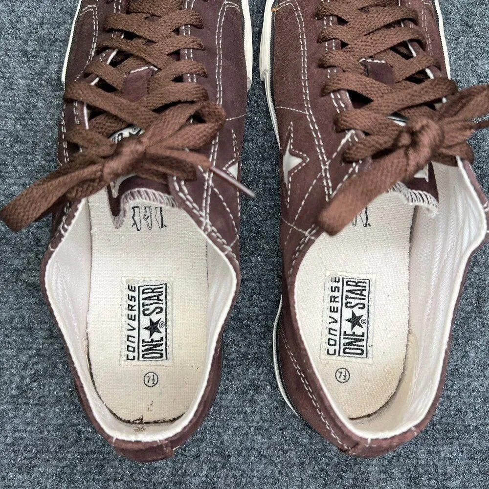 Converse One Star Sneakers Women's 9.5 Brown Suede Low Lace Retro Athletic Shoes